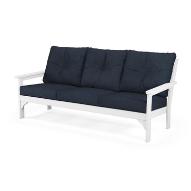 POLYWOOD Vineyard Deep Seating Sofa - White / Marine Indigo